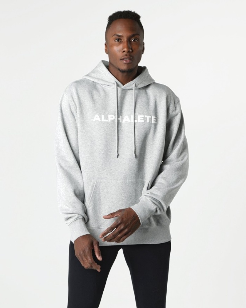 Alphalete Core Uomo Felpa Con Cappuccio Grigie | 53ALJWXGZ