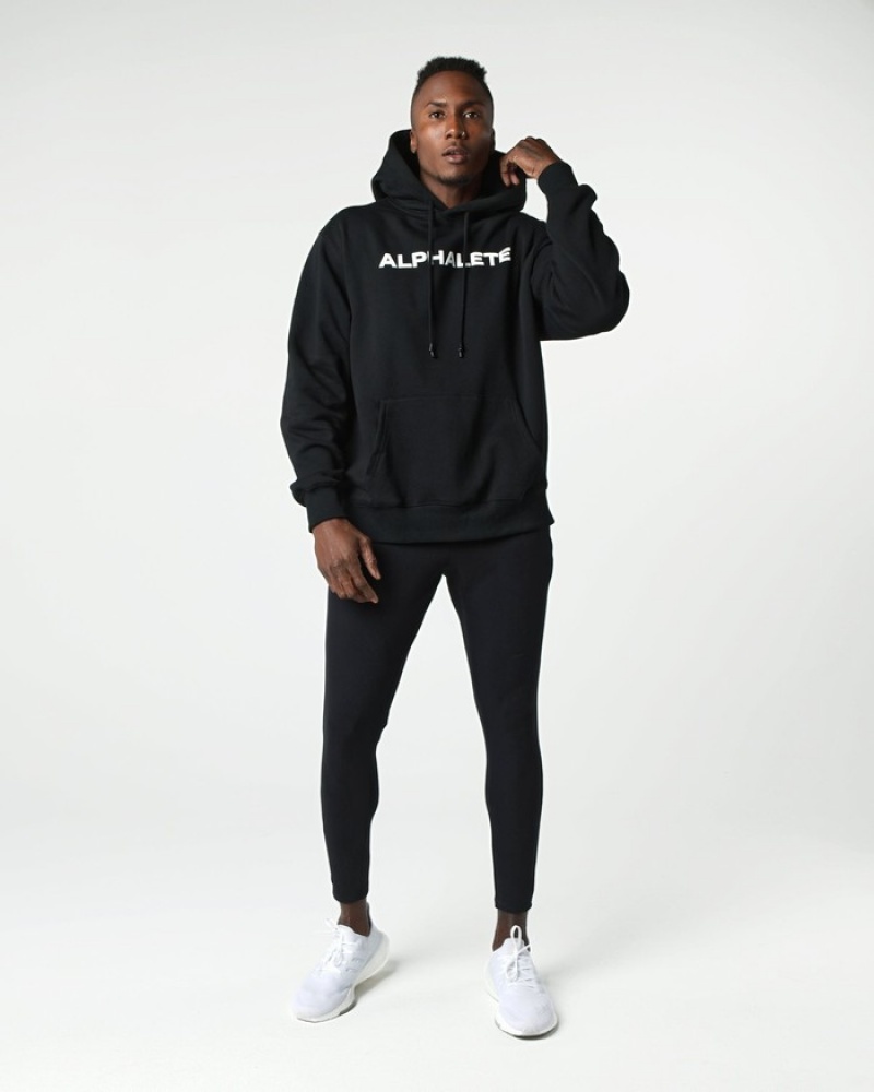 Alphalete Core Uomo Felpa Con Cappuccio Nere | 61WANOJRE