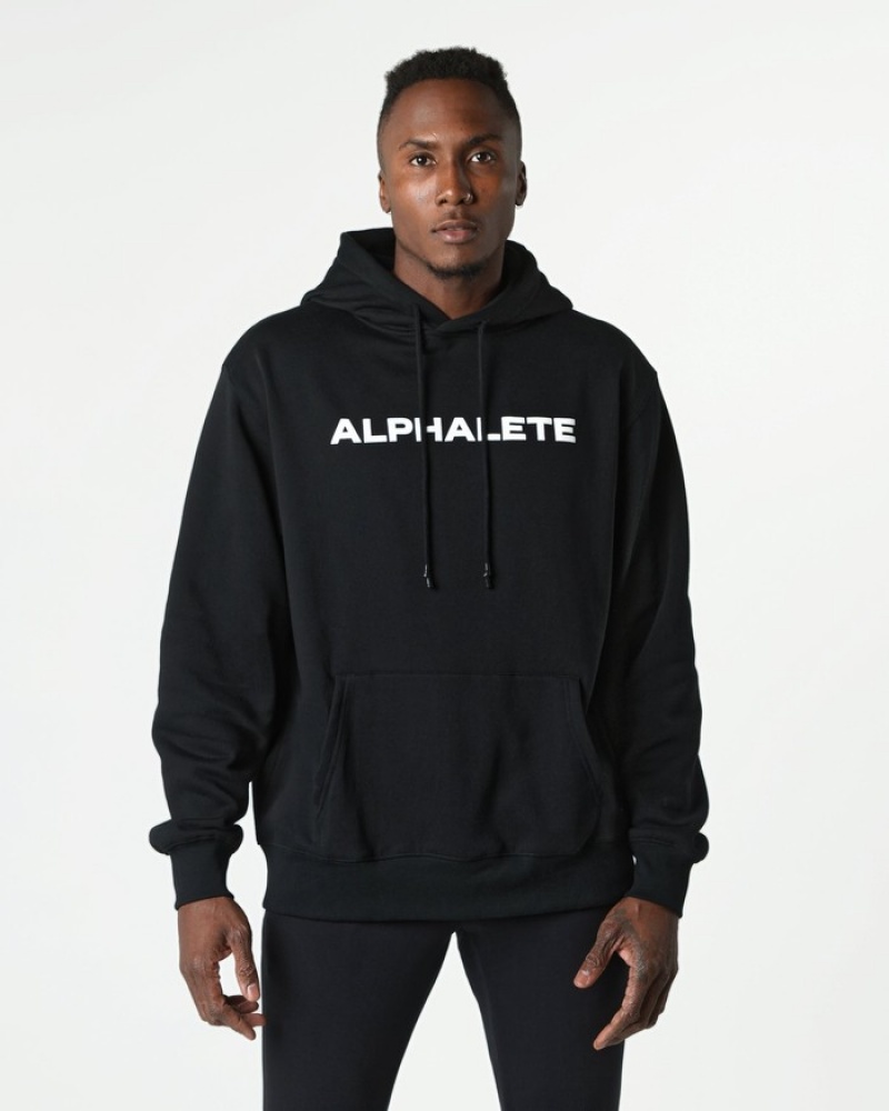 Alphalete Core Uomo Felpa Con Cappuccio Nere | 61WANOJRE