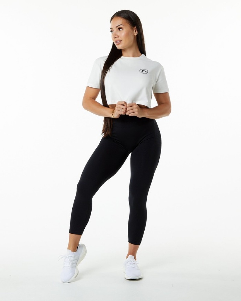 Alphalete Dynasty Crop Donna Camicie Bianche | 12NXUDIJL