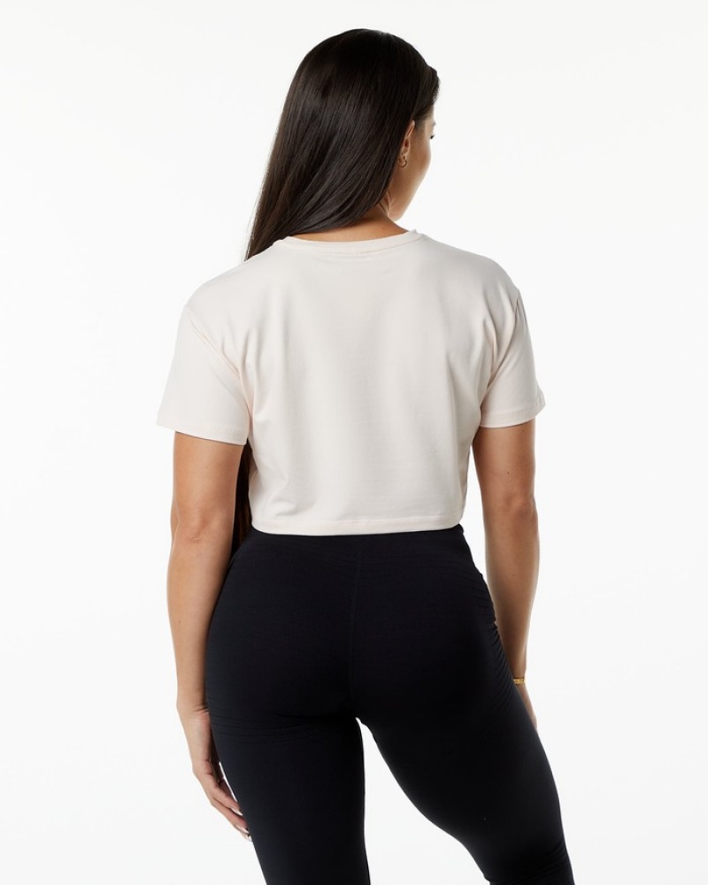 Alphalete Dynasty Crop Donna Camicie Rosa | 31GQIWUHE