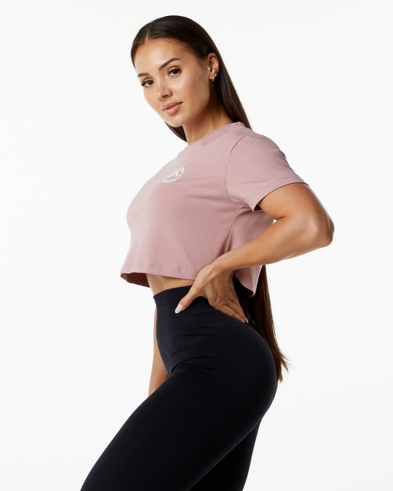 Alphalete Dynasty Crop Donna Camicie Viola | 65UDMBLCH