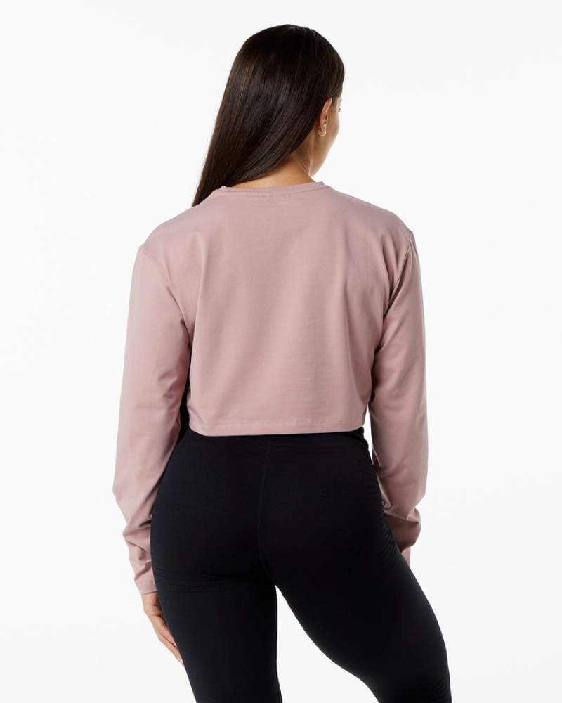 Alphalete Dynasty LS Crop Donna Magliette Viola | 69JZTWFVD
