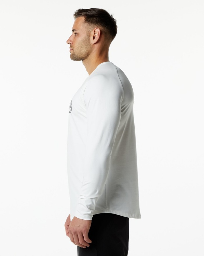 Alphalete Dynasty LS Uomo Camicie Bianche | 34VYCANHR