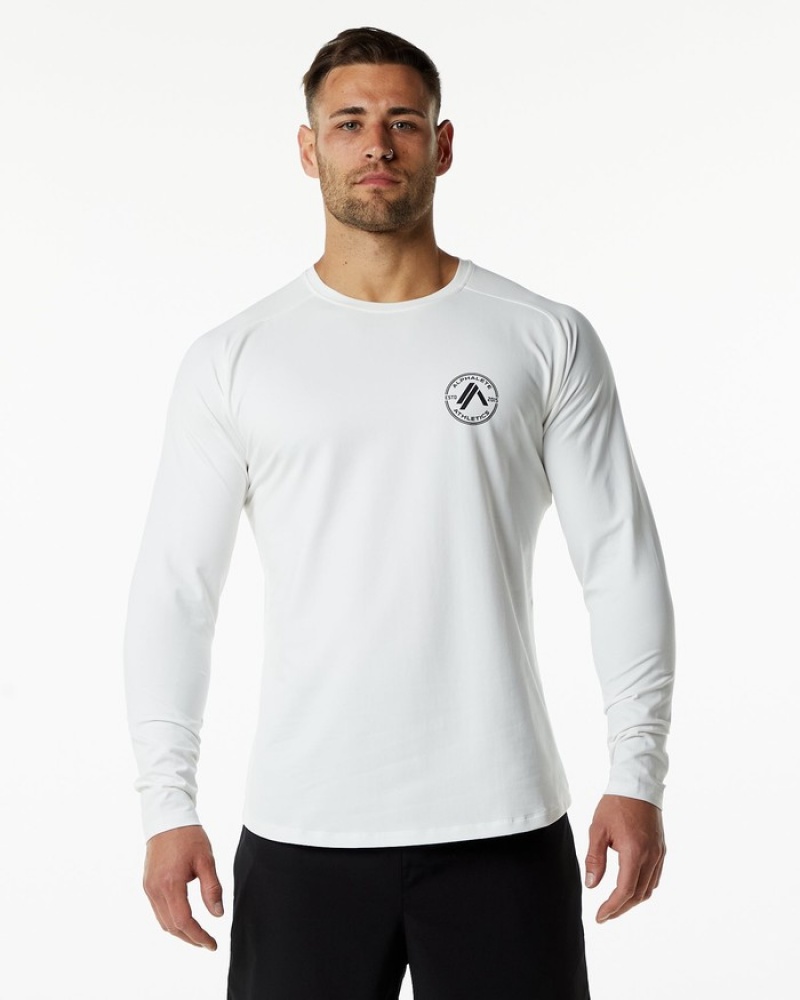 Alphalete Dynasty LS Uomo Camicie Bianche | 34VYCANHR
