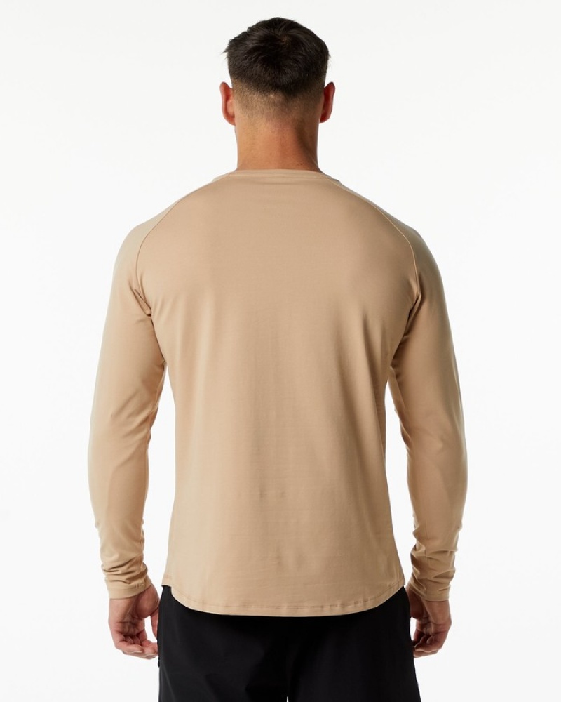 Alphalete Dynasty LS Uomo Camicie Grigie Marroni | 18GQVNDOI