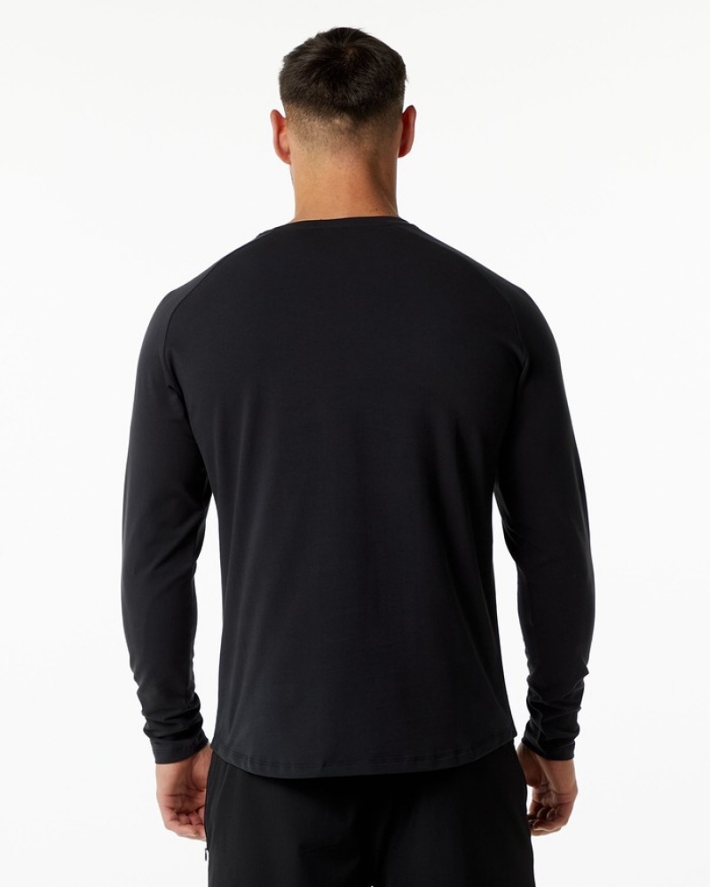 Alphalete Dynasty LS Uomo Camicie Nere | 18FBXJZID