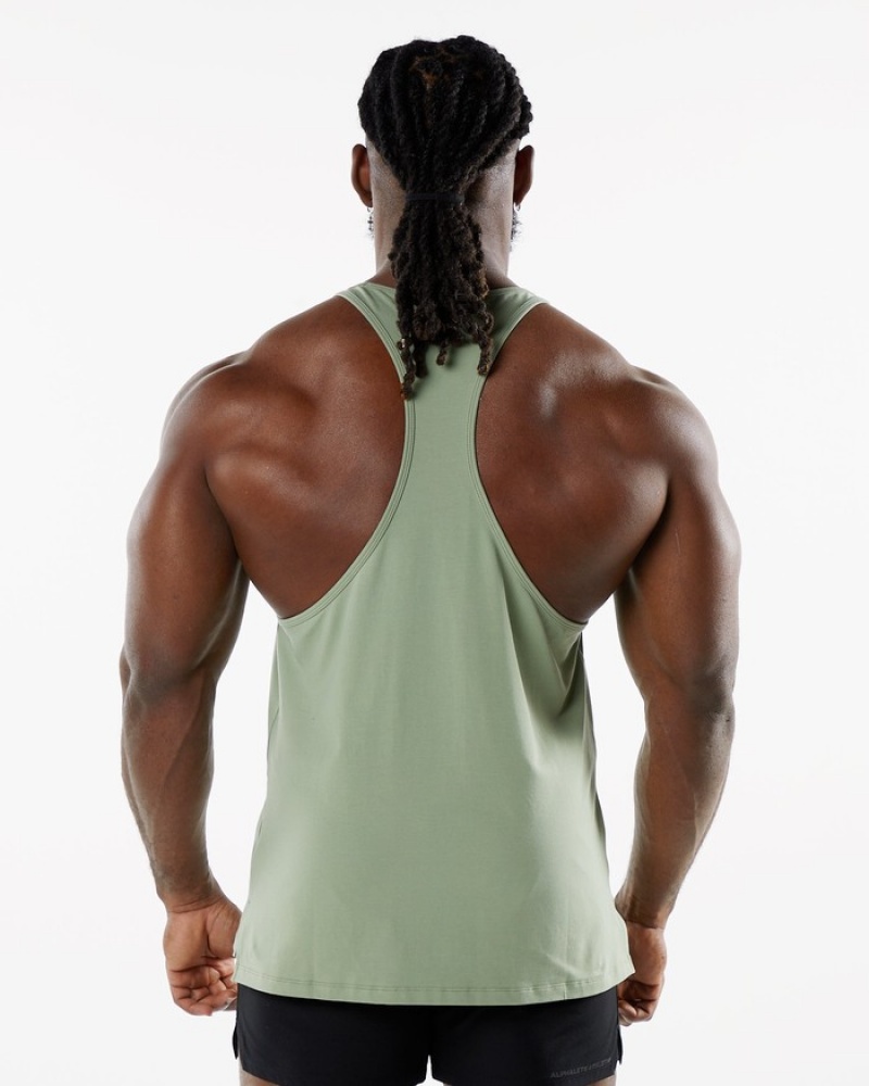 Alphalete Dynasty Stringer Uomo Canotta Verde Oliva | 38VKECGLS