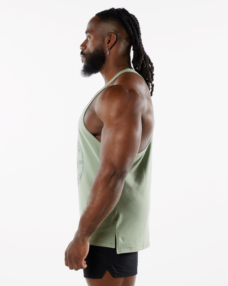 Alphalete Dynasty Stringer Uomo Canotta Verde Oliva | 38VKECGLS