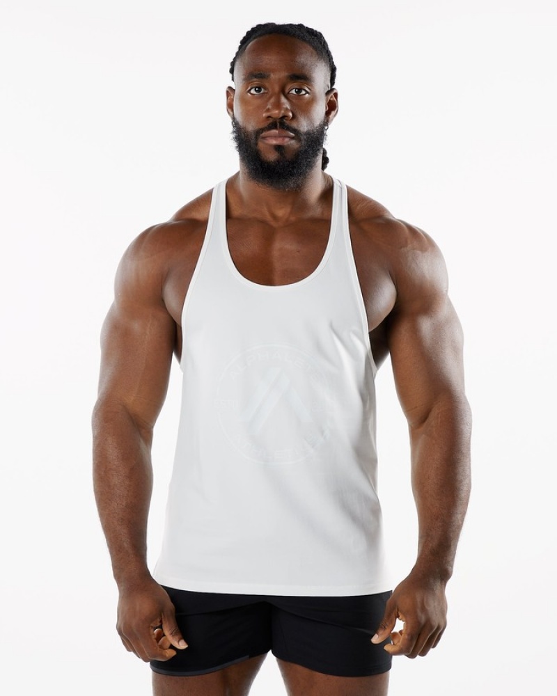 Alphalete Dynasty Stringer Uomo Canotta Bianche | 76HPJUMYT