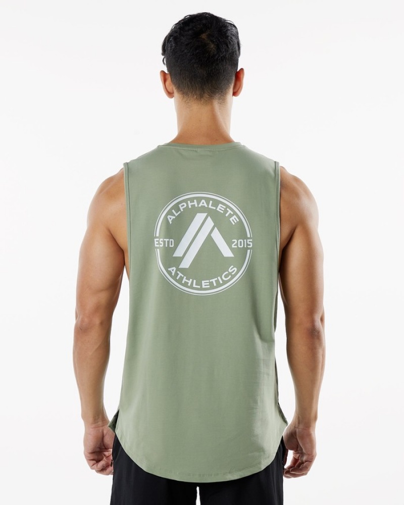 Alphalete Dynasty Uomo Canotta Verde Oliva | 98YPSXTAZ