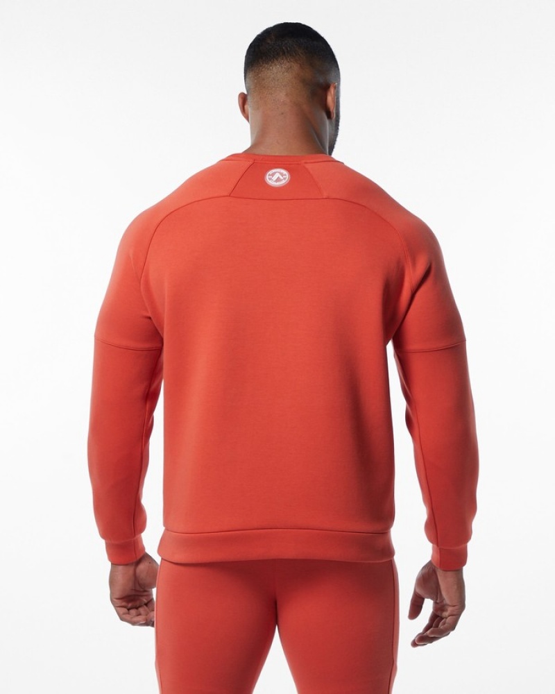 Alphalete ELMTS Crewneck Uomo Felpa Arancioni | 15CHYBLUR