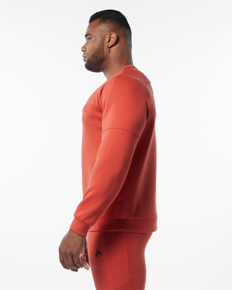 Alphalete ELMTS Crewneck Uomo Felpa Arancioni | 15CHYBLUR