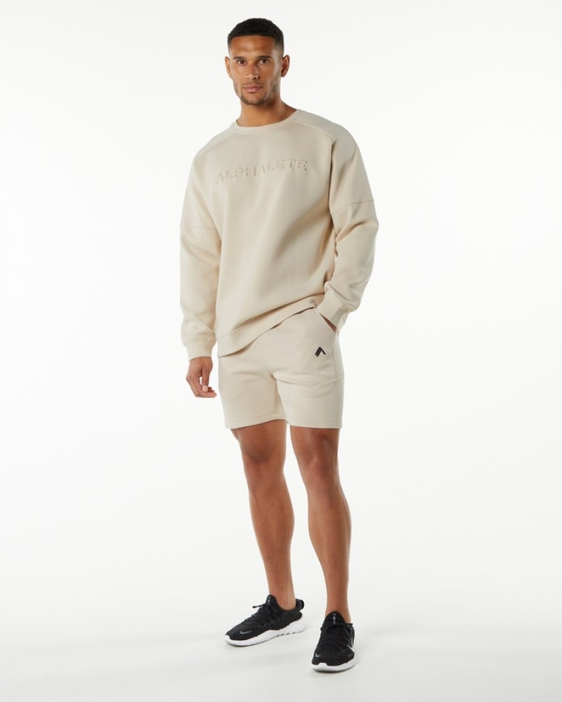 Alphalete ELMTS Crewneck Uomo Felpa Gialle Chiaro | 65GSMKYUC