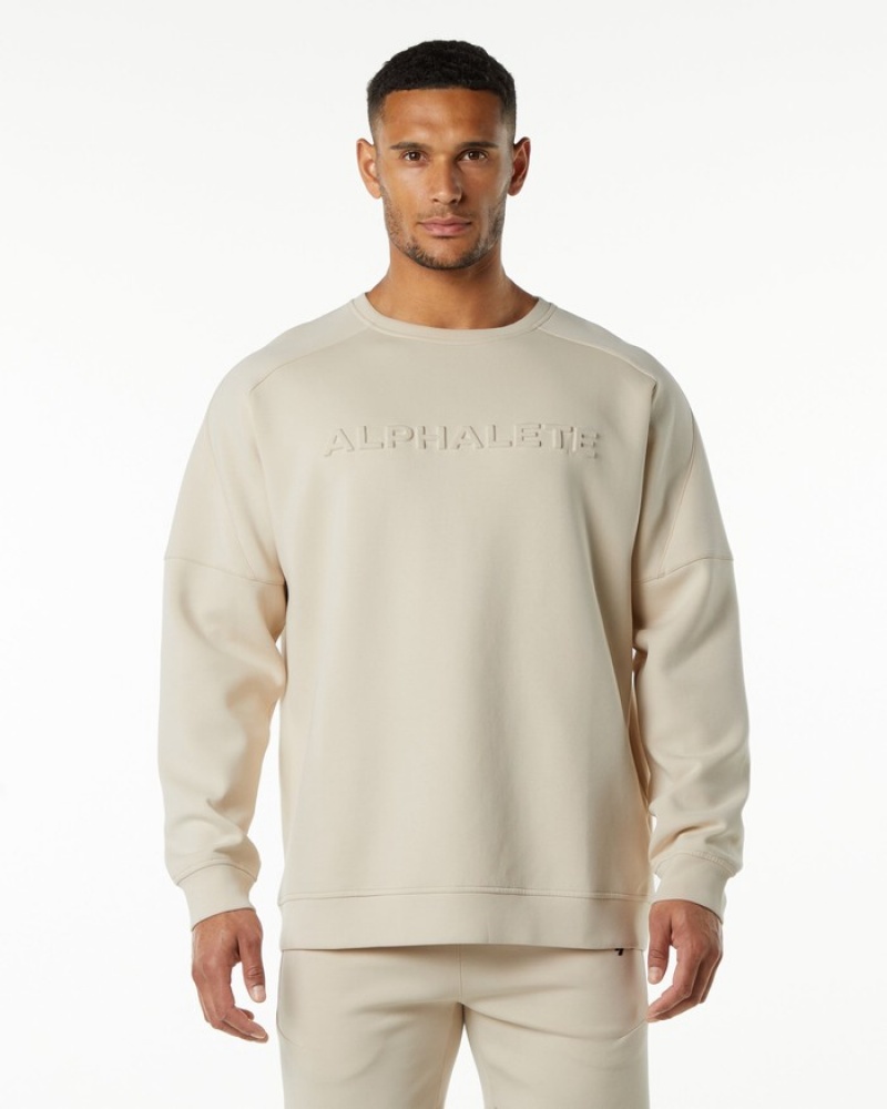 Alphalete ELMTS Crewneck Uomo Felpa Gialle Chiaro | 65GSMKYUC