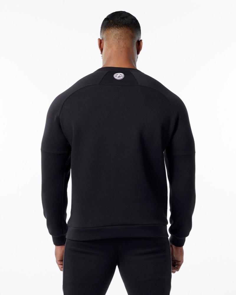 Alphalete ELMTS Crewneck Uomo Felpa Nere | 54NGUYRBT