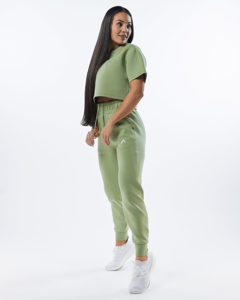 Alphalete ELMTS Cuffed Donna Pantaloni Jogger Verdi Chiaro | 60QLRUNIW