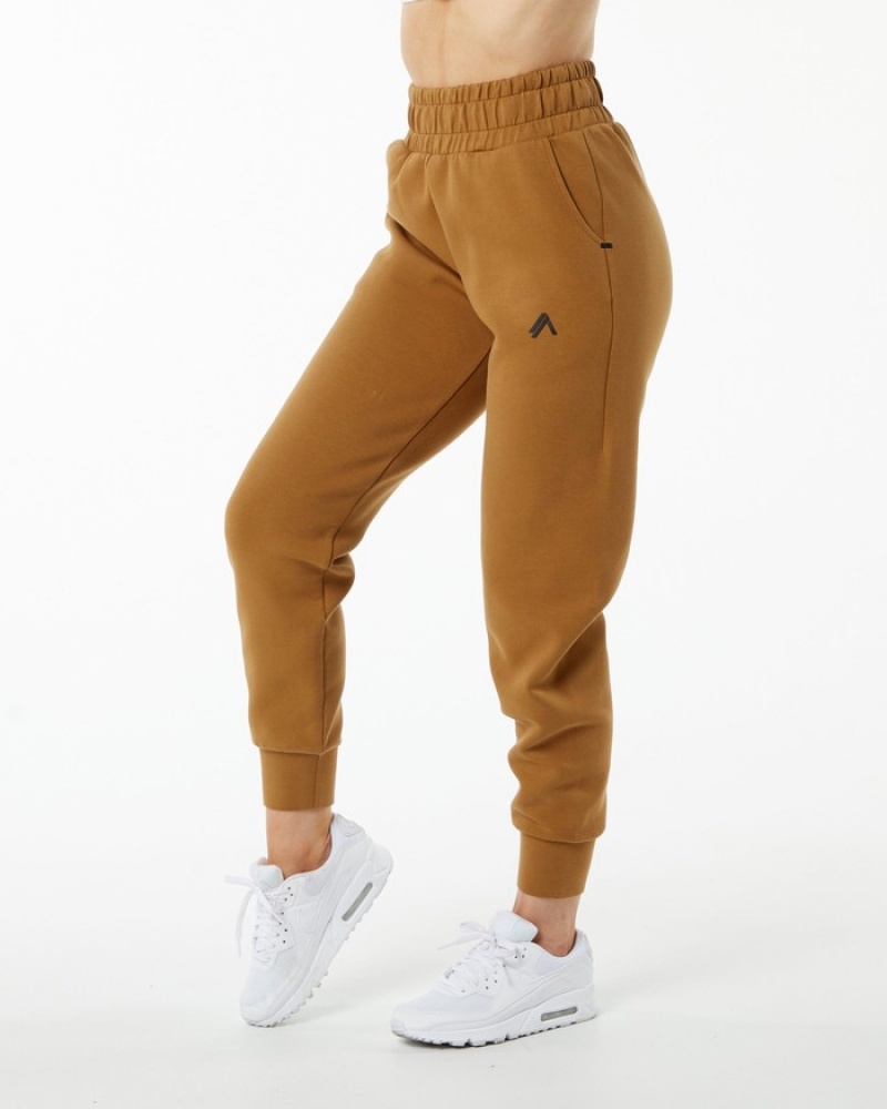 Alphalete ELMTS Cuffed Donna Pantaloni Jogger Khaki | 95XKOGJWN