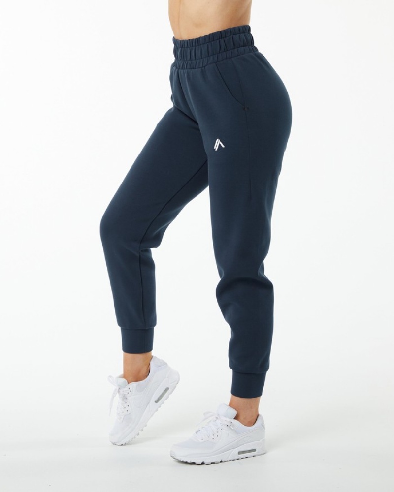 Alphalete ELMTS Cuffed Donna Pantaloni Jogger Blu Marino | 05GQSYFXA