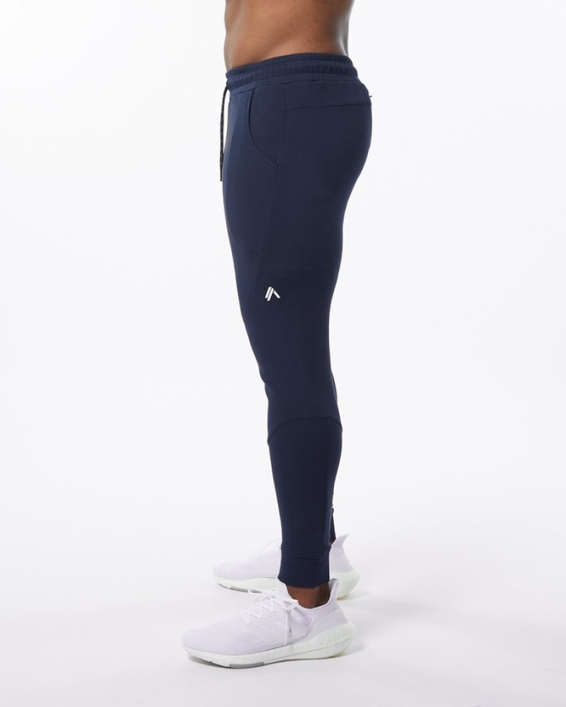 Alphalete ELMTS Cuffed Uomo Pantaloni Jogger Blu Marino | 06QFELBPH