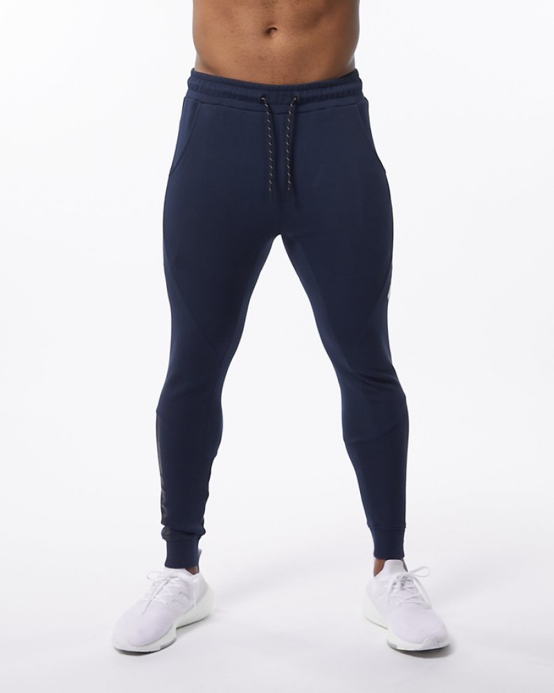 Alphalete ELMTS Cuffed Uomo Pantaloni Jogger Blu Marino | 06QFELBPH