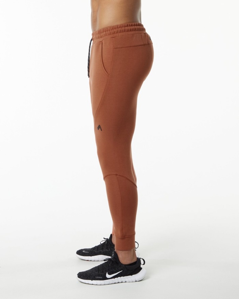 Alphalete ELMTS Cuffed Uomo Pantaloni Jogger Rosse Scuro | 09EGJOLVD