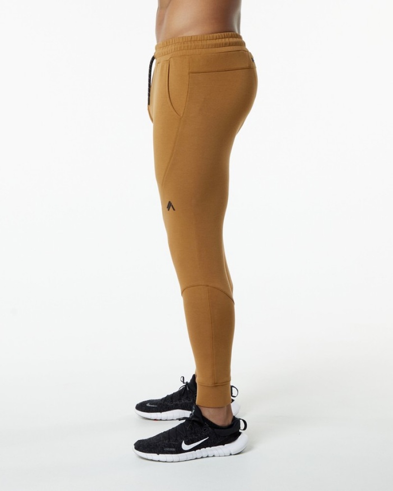 Alphalete ELMTS Cuffed Uomo Pantaloni Jogger Khaki | 78GRFEMLU