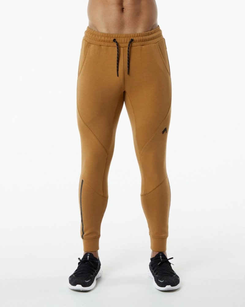 Alphalete ELMTS Cuffed Uomo Pantaloni Jogger Khaki | 78GRFEMLU