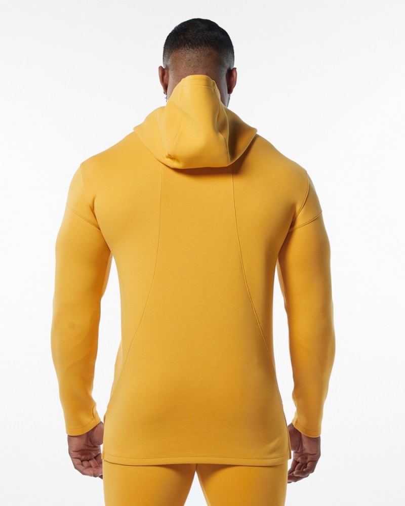 Alphalete ELMTS Fitted Uomo Felpa Con Cappuccio Gialle | 56RCNIXVO