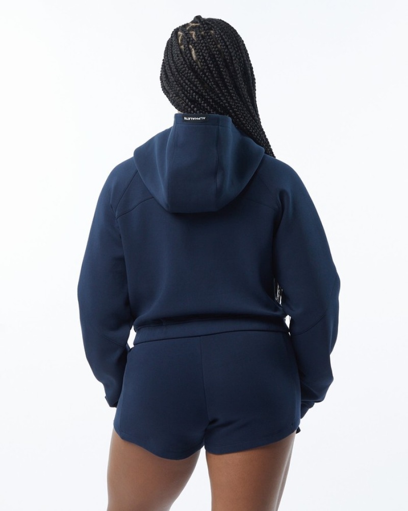 Alphalete ELMTS Full-Zip Crop Donna Giacche Blu Marino | 29LJNVPKT