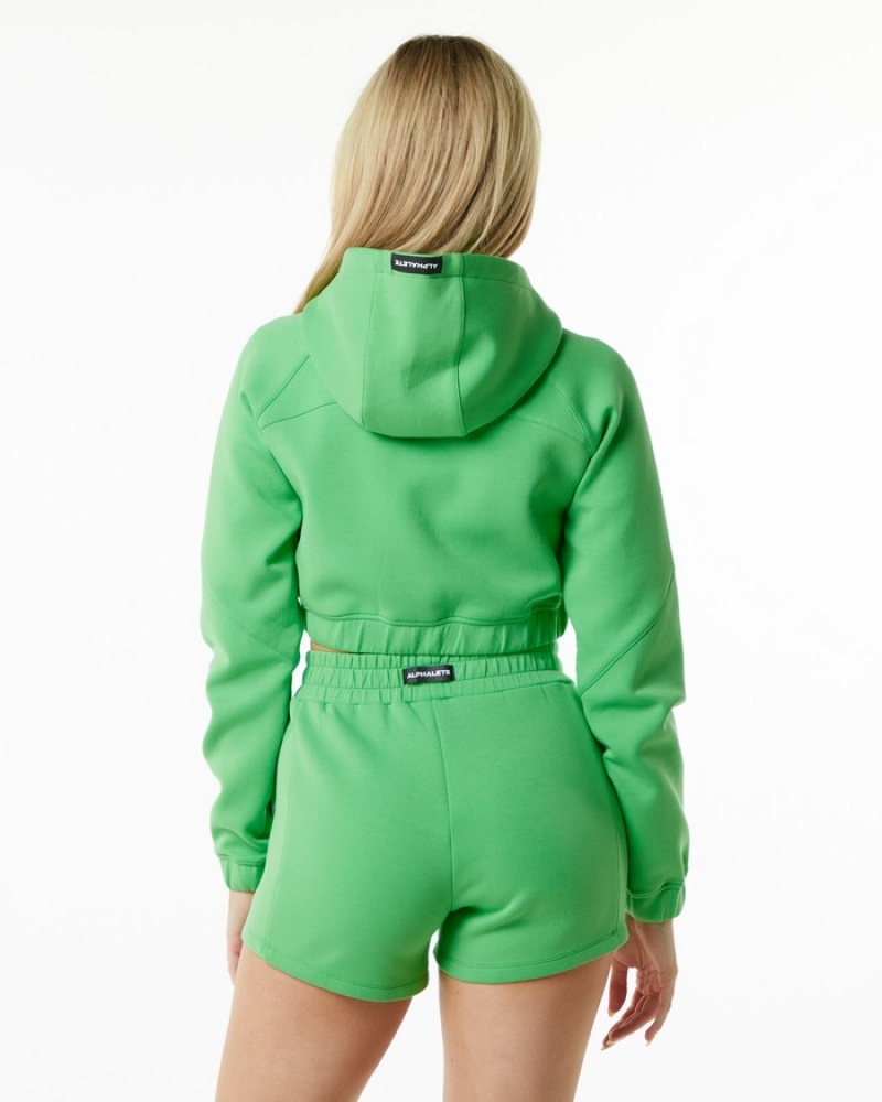 Alphalete ELMTS Full-Zip Crop Donna Giacche Verdi | 34EUMYTZA