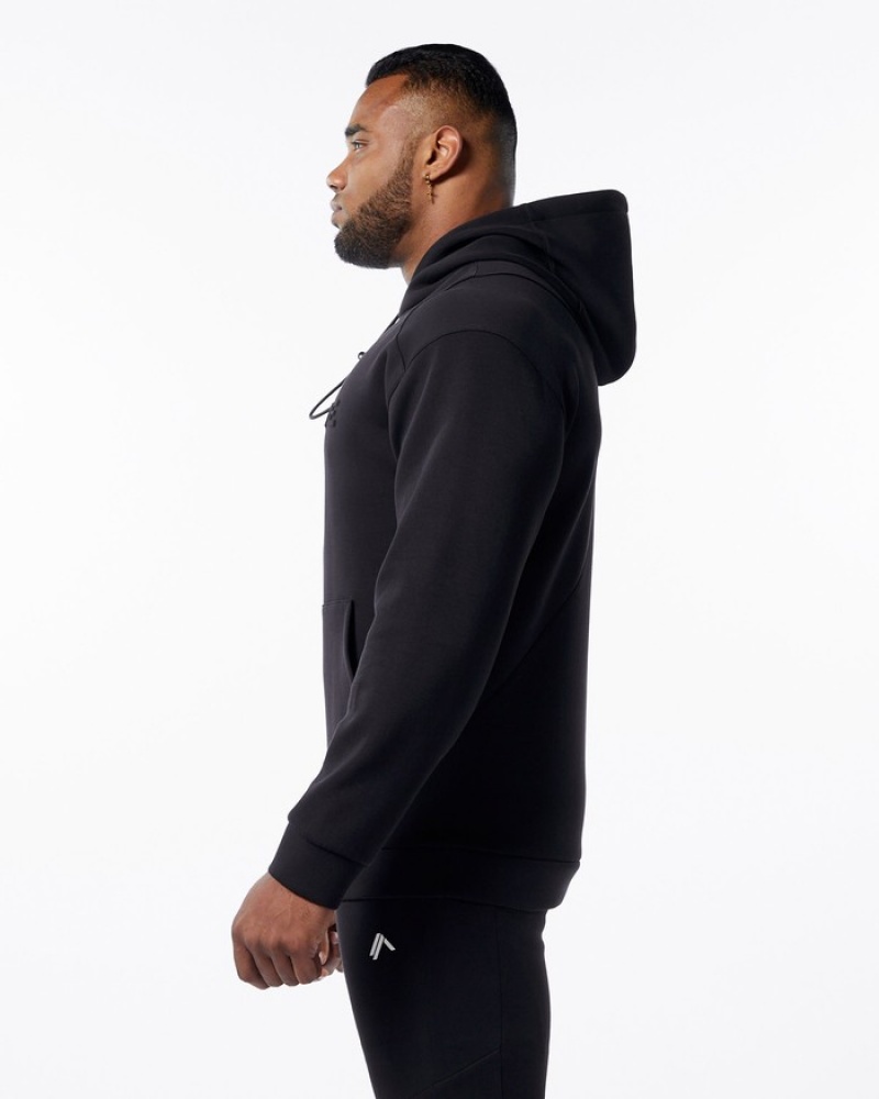 Alphalete ELMTS Uomo Felpa Con Cappuccio Nere | 32RXCYQAE