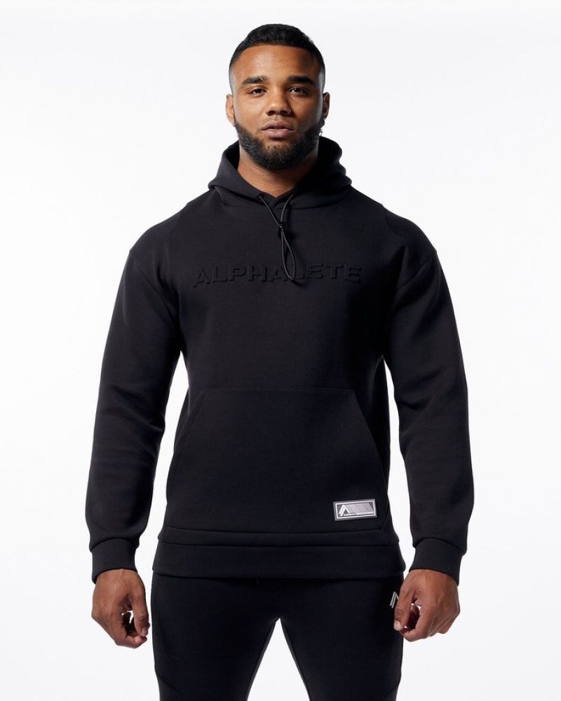 Alphalete ELMTS Uomo Felpa Con Cappuccio Nere | 32RXCYQAE