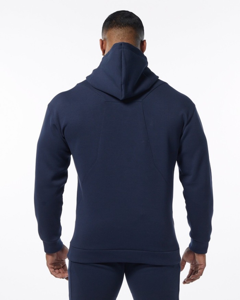 Alphalete ELMTS Uomo Felpa Con Cappuccio Blu Marino | 76EALSMNP