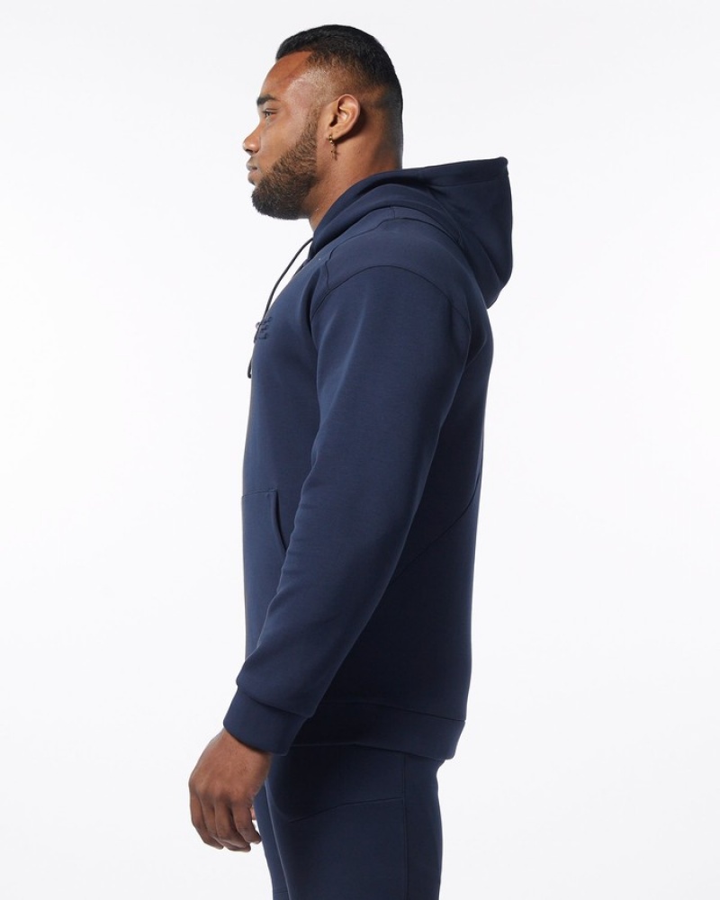Alphalete ELMTS Uomo Felpa Con Cappuccio Blu Marino | 76EALSMNP