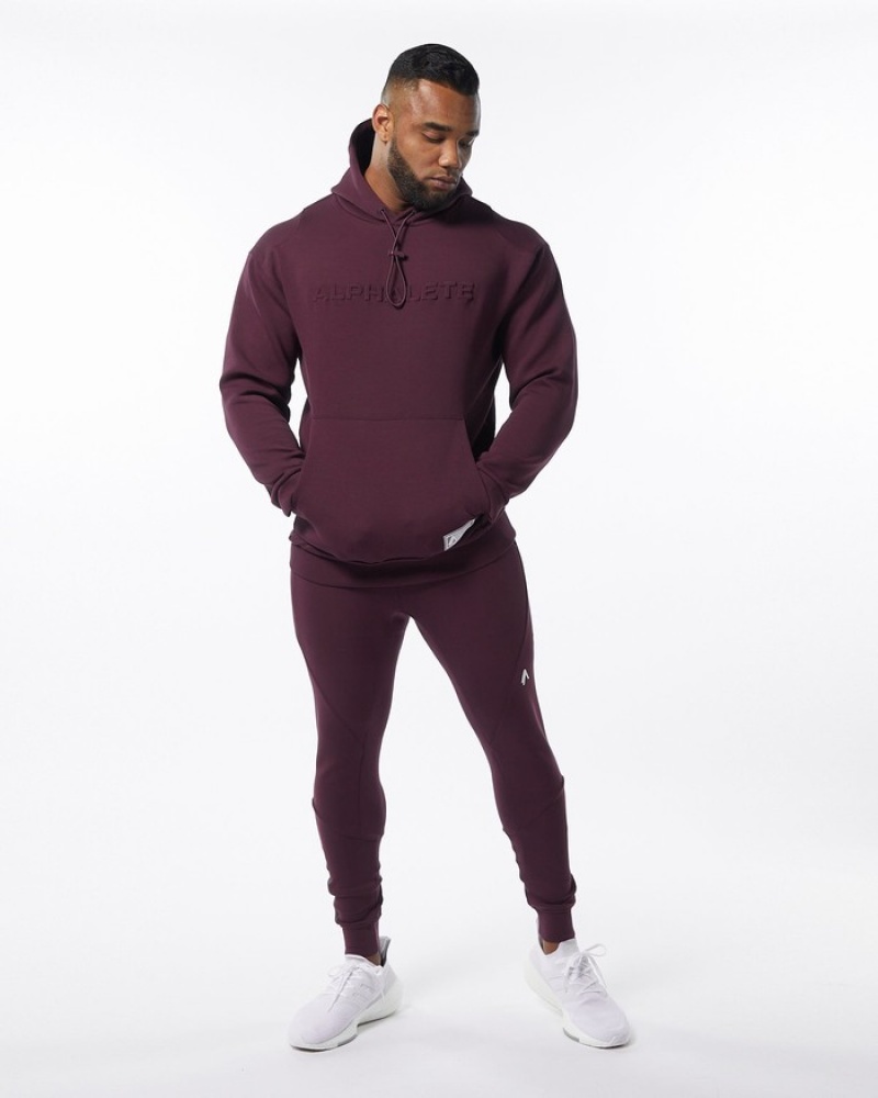 Alphalete ELMTS Uomo Felpa Con Cappuccio Bordeaux | 48VBIHNME