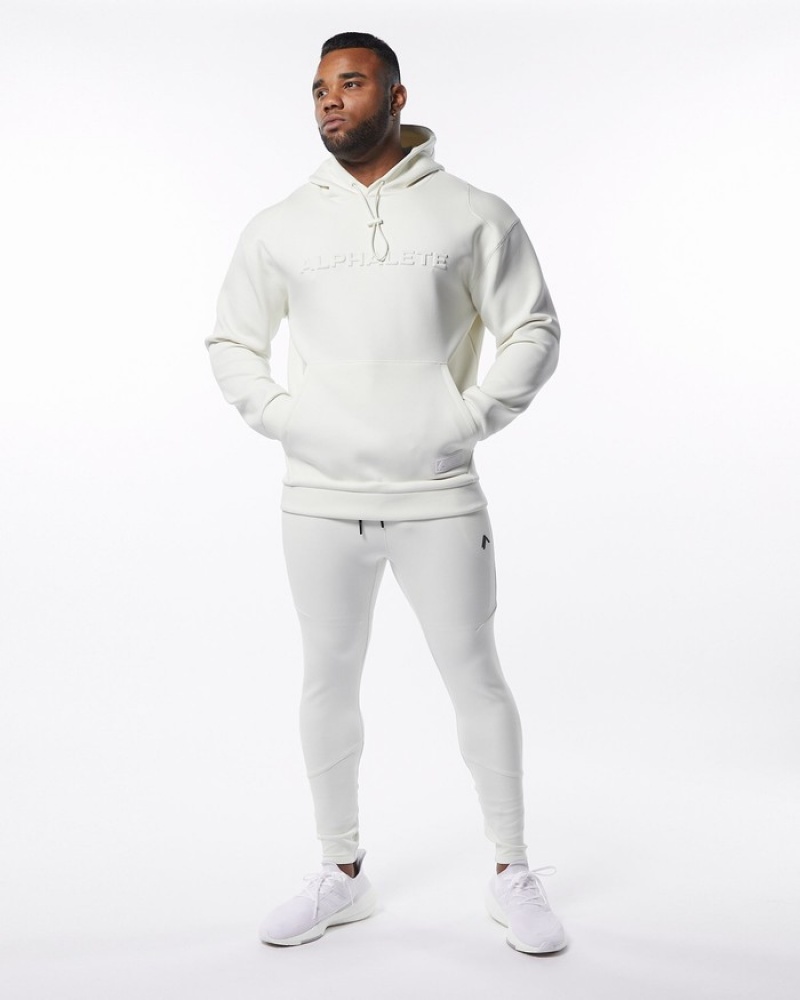 Alphalete ELMTS Uomo Felpa Con Cappuccio Crema | 34CBMPVIH
