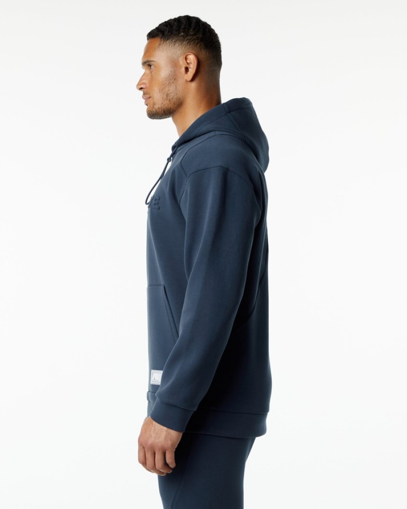 Alphalete ELMTS Uomo Felpa Con Cappuccio Blu Marino | 62ZLUIGRD