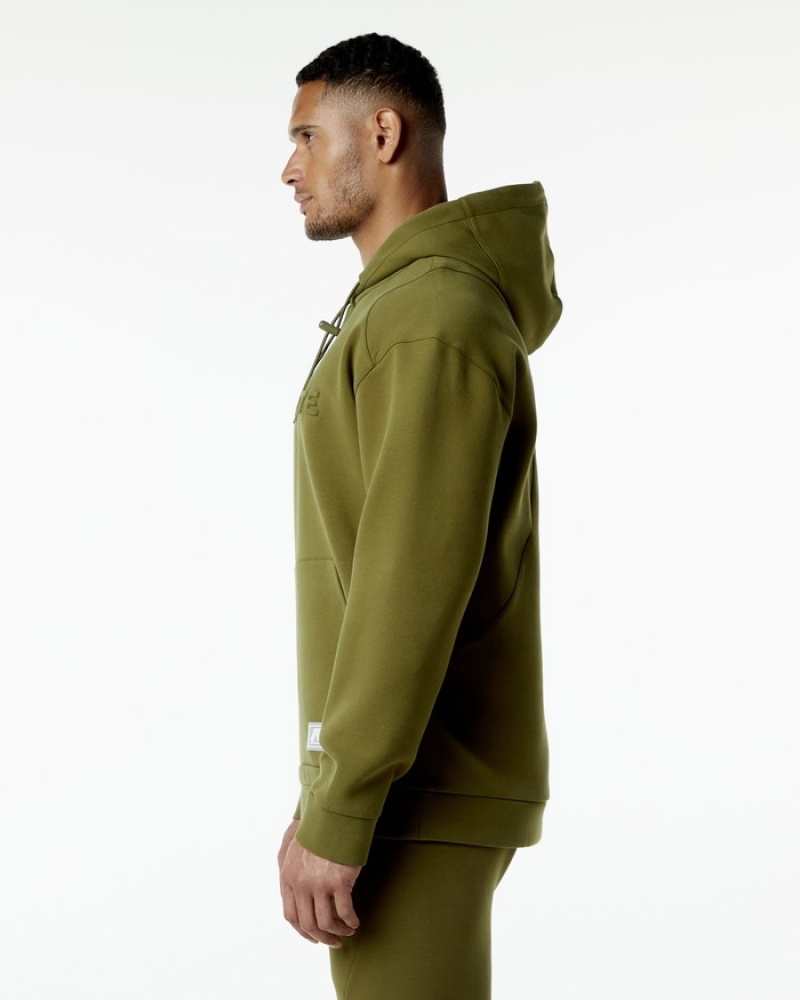 Alphalete ELMTS Uomo Felpa Con Cappuccio Verdi | 79HAYPURG