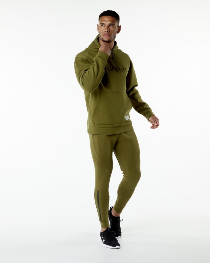 Alphalete ELMTS Uomo Felpa Con Cappuccio Verdi | 79HAYPURG