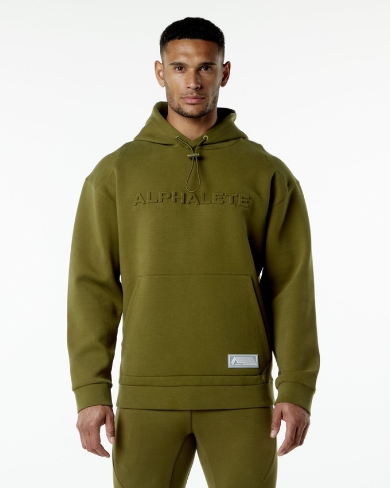 Alphalete ELMTS Uomo Felpa Con Cappuccio Verdi | 79HAYPURG