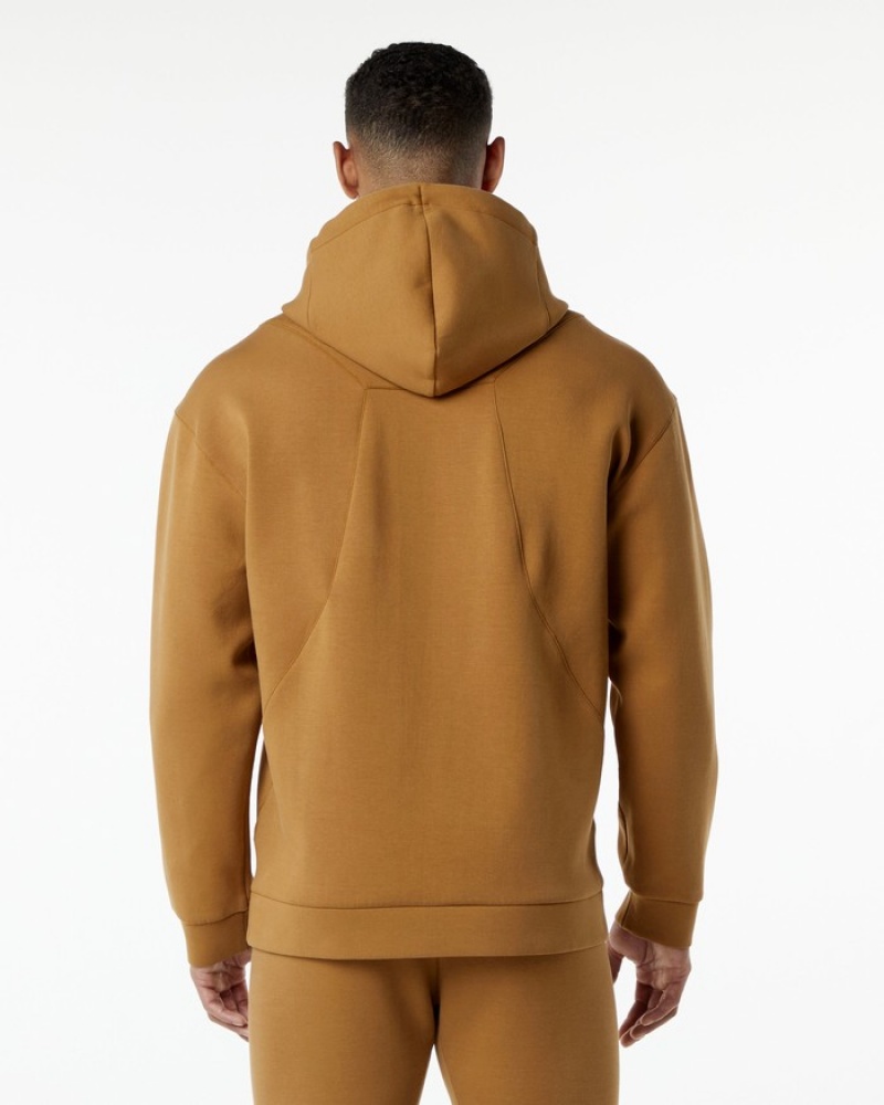 Alphalete ELMTS Uomo Felpa Con Cappuccio Khaki | 86AQBVMUH