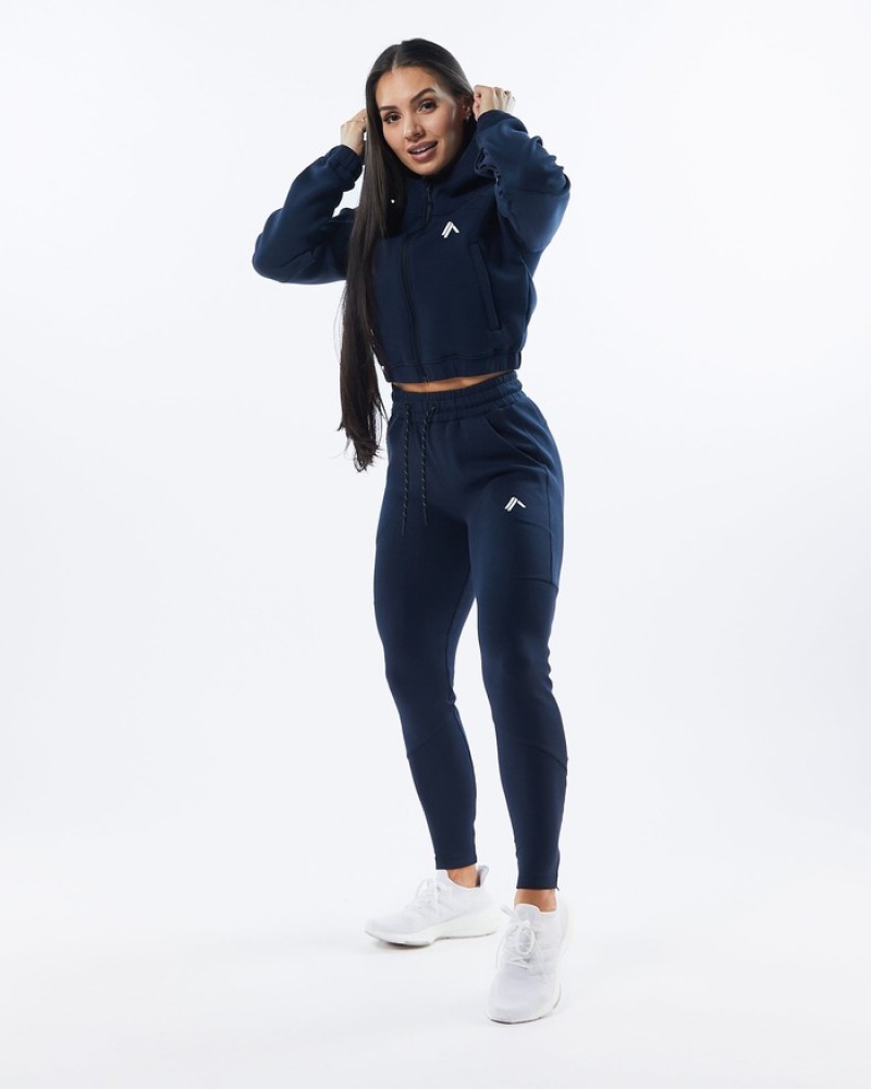 Alphalete ELMTS Zip Donna Pantaloni Jogger Blu Marino | 84BLWHRFG