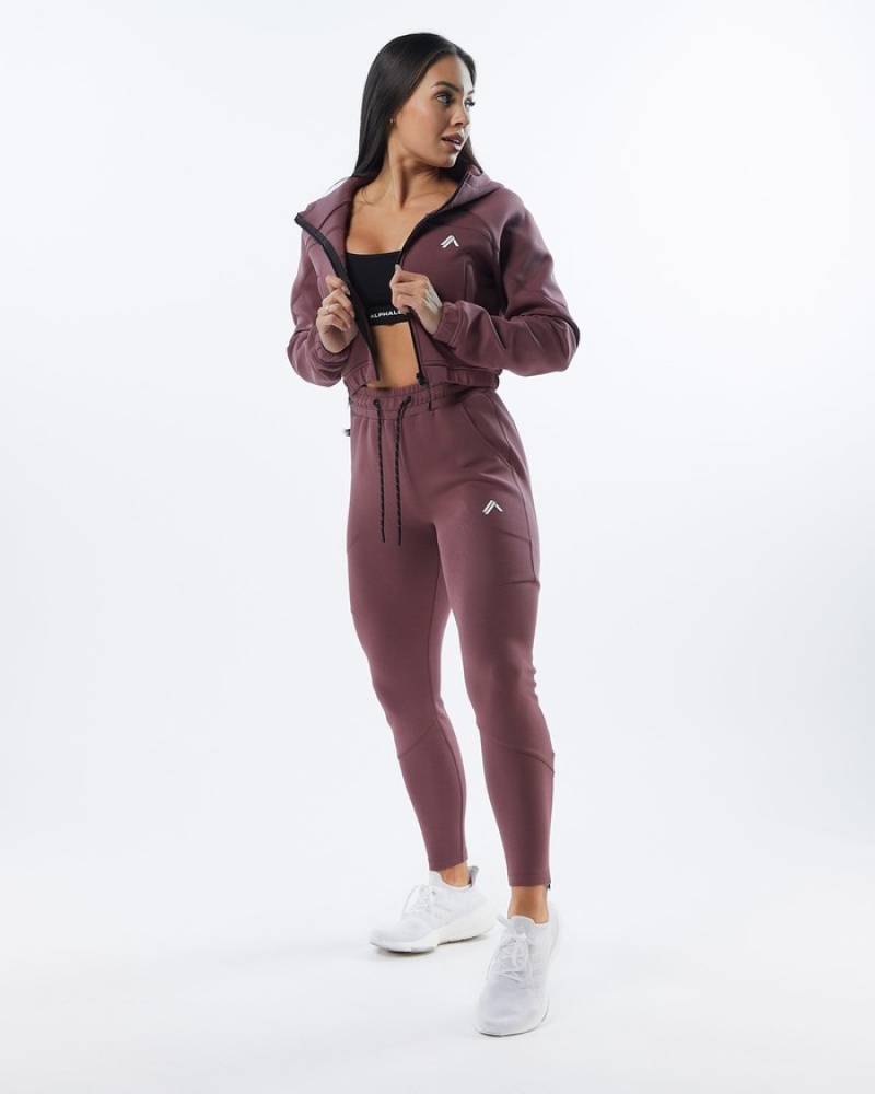 Alphalete ELMTS Zip Donna Pantaloni Jogger Viola | 59MSYJAHC