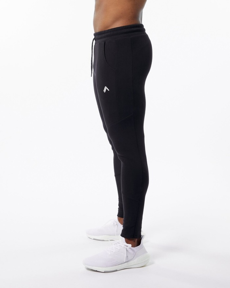 Alphalete ELMTS Zip Uomo Pantaloni Jogger Nere | 63UIBLRSV