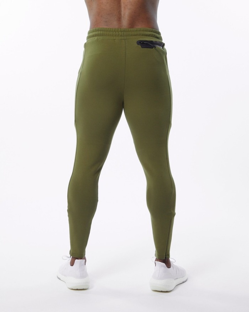Alphalete ELMTS Zip Uomo Pantaloni Jogger Verde Oliva | 63GLYMEPA