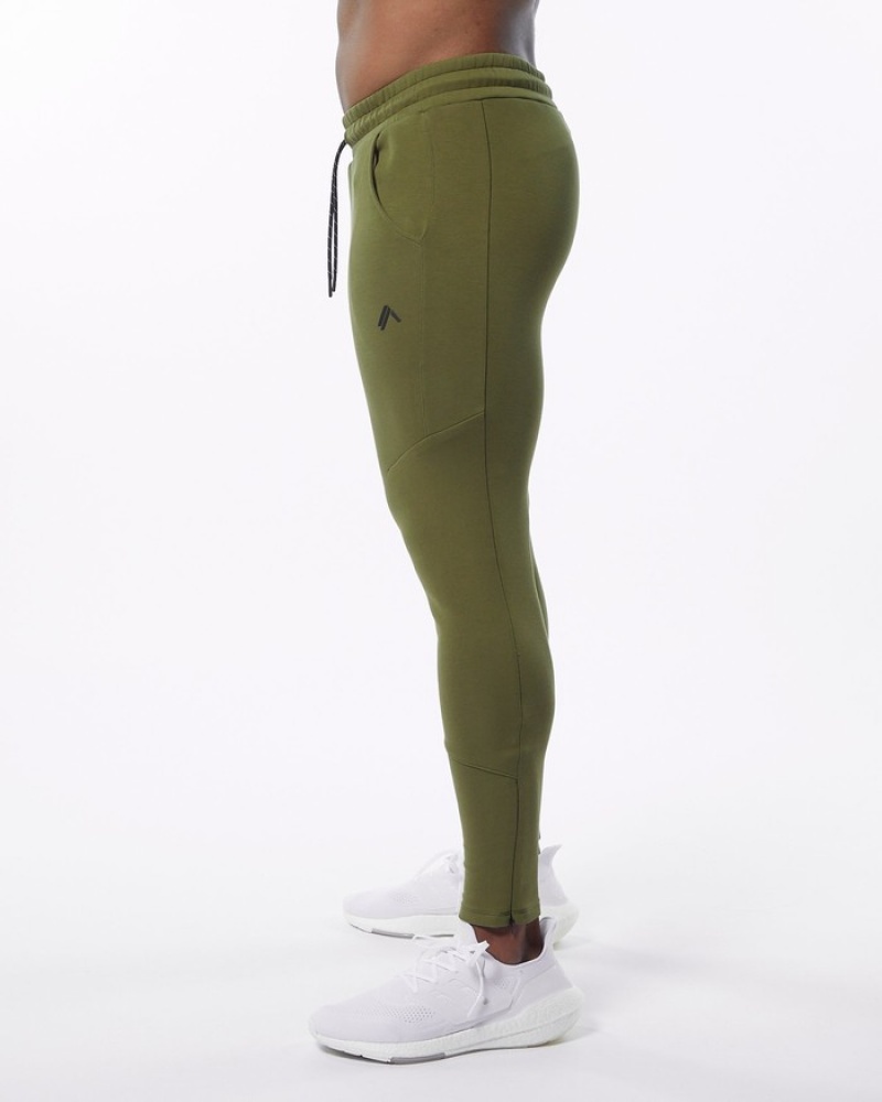Alphalete ELMTS Zip Uomo Pantaloni Jogger Verde Oliva | 63GLYMEPA