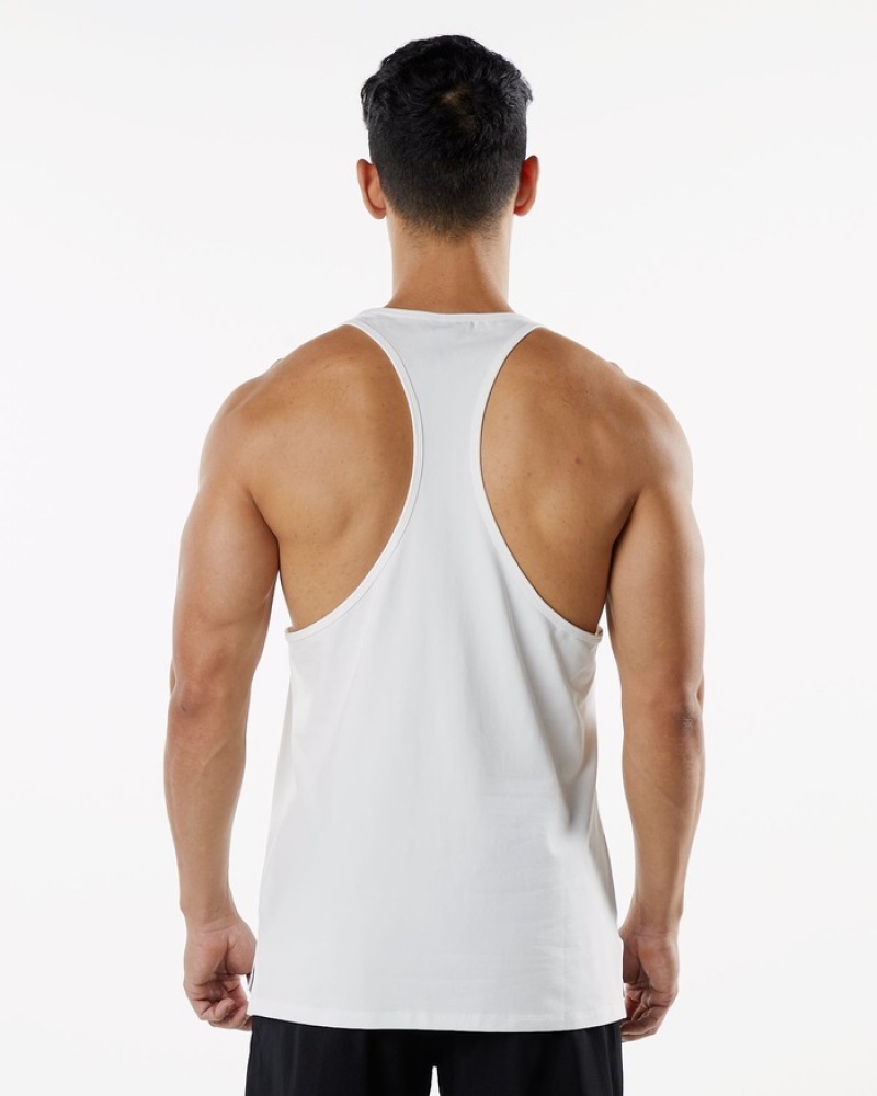 Alphalete Emblem Stringer Uomo Canotta Bianche | 78HKFCLBY