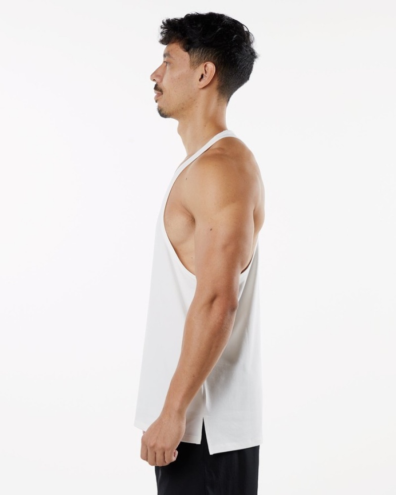 Alphalete Emblem Stringer Uomo Canotta Bianche | 78HKFCLBY
