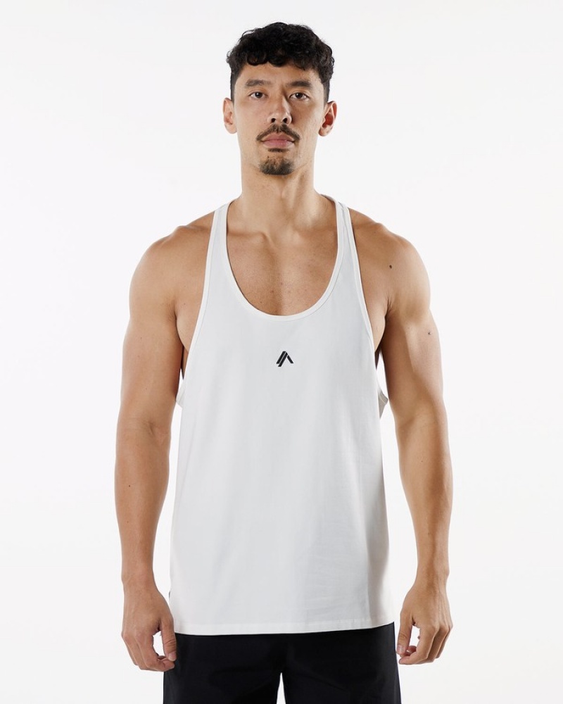 Alphalete Emblem Stringer Uomo Canotta Bianche | 78HKFCLBY